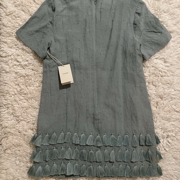 TULAROSA BLUE TASSEL DRESS - Picture 2 of 3